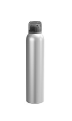 mock up of aluminum spray can ON ISOLATED WHITE, 3D RENDERING OF SPRAY BOTTLE PNG TRANSPARENT BACKGROUND