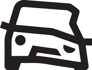 crashed car vector icon isolated on white background