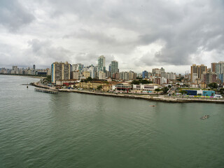 the harbor of santos in brasil ,south america