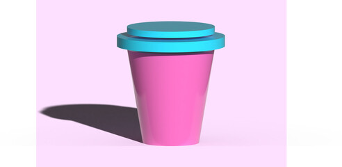 A realistic 3d coffee cup. Good for any project. 3d illustration.