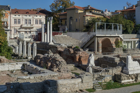 Roman Forum and Odeon in Plovdiv, Bulgaria.