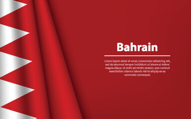 Wave flag of Bahrain with copyspace background.