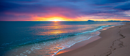Beautiful sunset at tropical beach