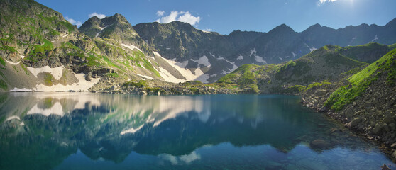 Naklejka na ściany i meble Beautiful summer landscape of Caucasus mountain