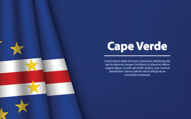 Wave flag of Cape Verde with copyspace background.
