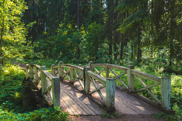 Old bridge in the park of Rozhdestveno