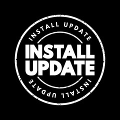 Install Update text stamp, concept background