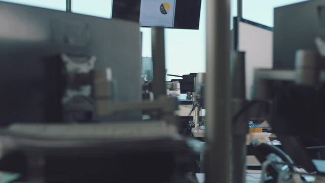 Corporate office, coworking and business team working on a computer for web research work. Investment, finance and diversity of accounting staff and business people busy with stock market growth