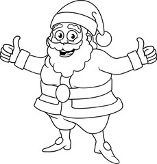 Christmas Cartoon Santa Claus Giving Thumbs Up