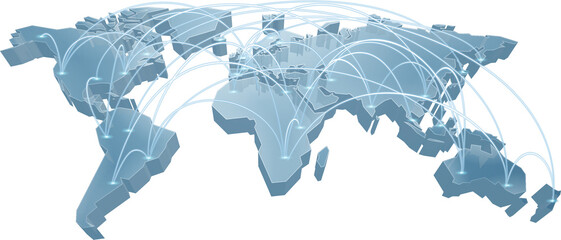 World Map Background Globe Global Trade Concept