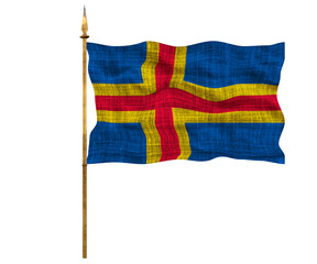 National Flag of Åland Islands. Background  with flag  of Åland Islands