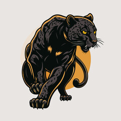 Black Panther face logo mascot icon wild animal character vector logo