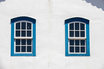 Obraz premium Facade of Our Lady of Mercy chapel in Sao Luiz do Paraitinga, colonial city in Sao Paulo state, Brazil