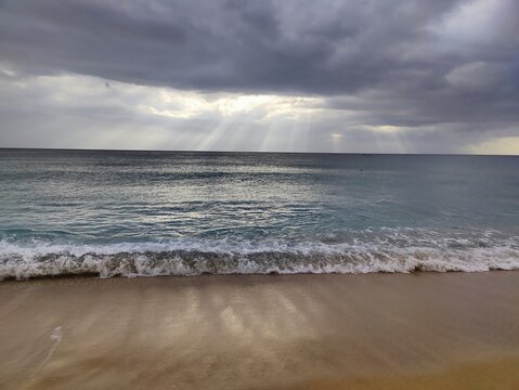 Sunrays piercing through the rainclouds in Kenting