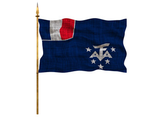 National flag of French southernd antarctic lands. Background  with flag of French southernd antarctic lands..