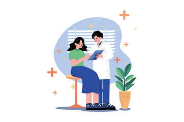 Obraz premium Routine health checkup Illustration concept on white background