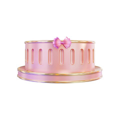 Podium with bow 3d rendering illustration