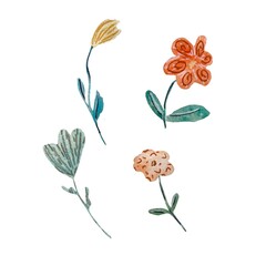 Flowers texture sketch birthday party a watercolor