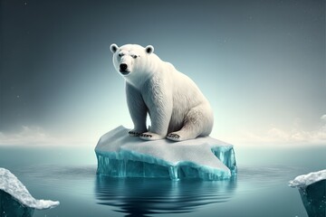 Obraz na płótnie Canvas Bear in the Arctic, Polar Bear, Generative AI