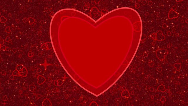 Love heart glowing red  animation background