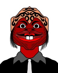 illustration of wayang cepot cartoon character
