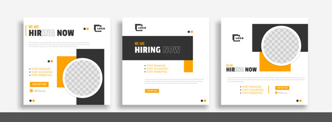 We are hiring job vacancy social media post banner design template. We are hiring job vacancy square web banner design.	