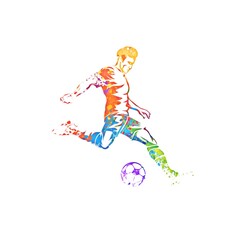 Obraz na płótnie Canvas soccer football player with balll, colorful player illustration 