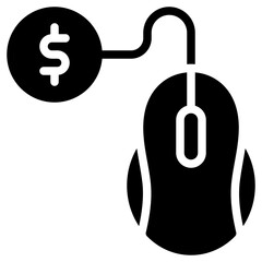 pay per click glyph icon