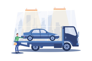 Towing Service Illustration concept on white background