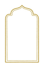 Frame gold ramadhan kareem. ramadan kareem theme frame png illustration like mosque gate, with sparkling gold grain texture. suitable for templates, borders.