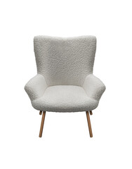 White modern chair isolated on a transparent background