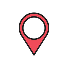 Red map pin location icons. Modern map markers .Vector illustration on a white background