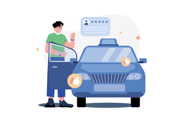 Young Boy Giving Feedback On The Car Service