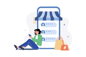 Women Giving Shopping Reviews Online