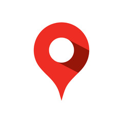 Red map pin location icons. Modern map markers .Vector illustration on a white background