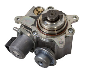 A unit for pumping liquid fuel and creating the high pressure in the line - a car fuel injection pump for sale at market or for repair in a workshop.