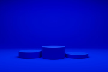 Podium on gradient blue background. 3d illustration 