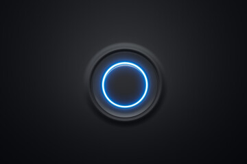power button icon isolated on dark background. 3d illustration  