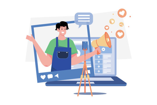 Blogger Creating Content