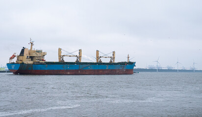 cargo ship in the harbor