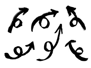 Set of hand drawn ink arrow illustration. Business doodle clipart. Single element for design