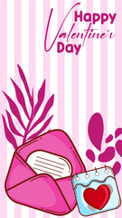 Happy valentines day background flat design