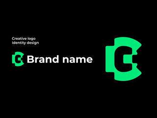 Futuristic Creative Letter c logo mark and vector technology logo