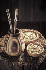 Delicious and healthy yerba mate made of fresh dried leaves.