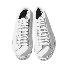 classic sport shoes in vector. classic black n white sneackers
