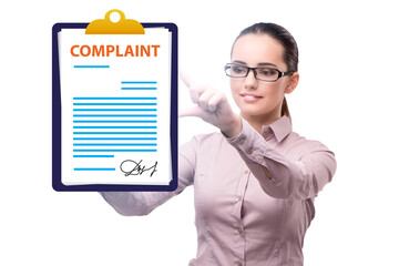 Businesswoman in customer complaint concept