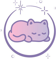 Cute Cat Kitten Kitty in Space Galaxy
