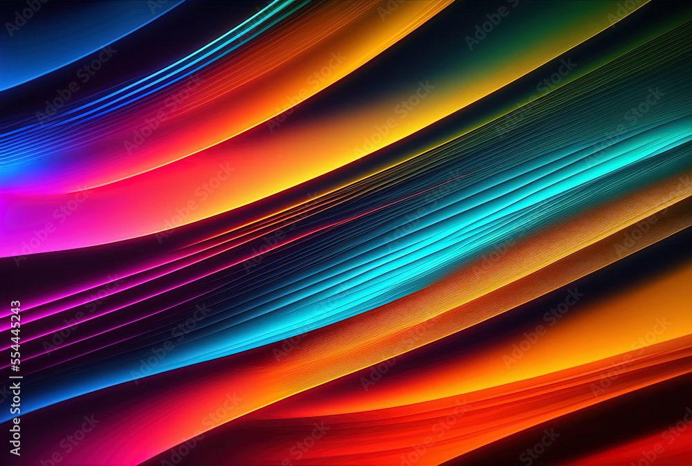 Poster motion of an abstract gradient fuzzy background wallpaper with colorful, textured lines. generative 