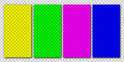 Yellow, light green, light purple and blue colors on tranparent background