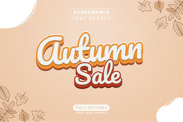 Editable Text Effect Autumn Sale Promotion Sale Vector Style